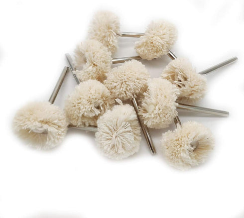 NGe 1/8inch Shank Mounted Cotton Polishing Buff Wheel for Rotary Tools Jewelry Watch Light Polish Pack of 10...
