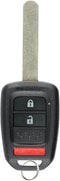 KeylessOption Keyless Entry Remote Fob Uncut Ignition Car Key for Honda Fit CR-V HR-V Crosstour...