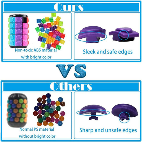 Magic 3D Puzzle Cube Rainbow Fidget Toys Cylinder Rotate Slide 7 Layers Educational Games for Kids Adults...
