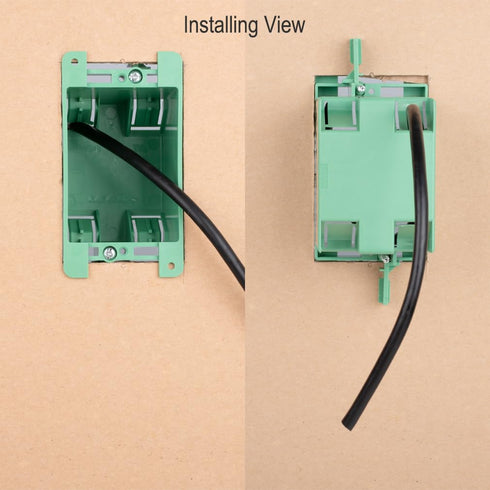 Electrical Outlet Box, Single Gang Old Work Box, 14 Cubic inch Junction Box for Switch or Wall Outlet Installation, Green, Pack of 3...