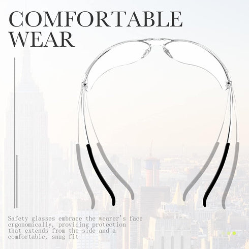 Queekay 12 Pack Safety Glasses Bulk Impact UV Scratch Glasses Protective Eyewear for Men Women Adolescents Eye Protection for Work Lab Constructio...