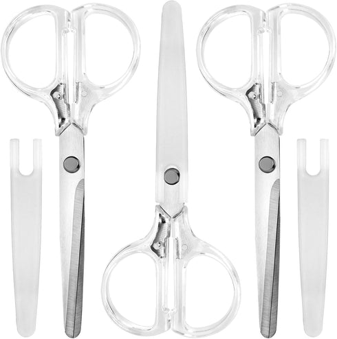 Koogel 3PCS Acrylic Scissors for Craft, Fabric Scissors Clear Craft Scissors Stainless Steel Scissors for Office Home School Sewing...