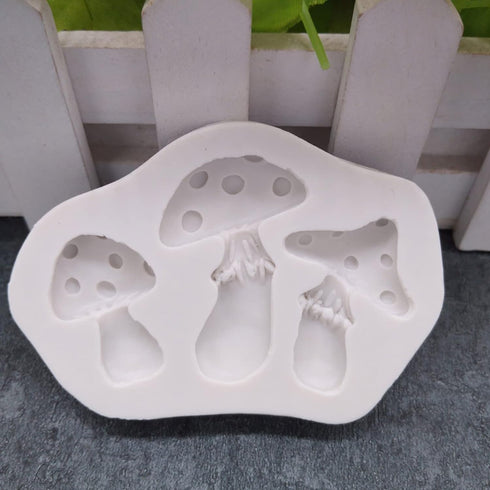 White Mushroom Silicone Mold Chocolate Candy Clay Mold For Diy Dessert Crystal Ice Mold Handmade Cupcake Decor Baking Tool Mushroom Silicone Mold,...