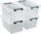 4-Pack 6 Quarts Clear Storage Box Tote, Plastic Bins with Lids...