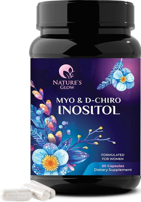 Myo-Inositol & D-Chiro Inositol Blend | Hormone Support for Women | Premium 40:1 Ratio, Ovarian Health Support | Myo Inositol Vitamin B8 | Inosito...