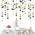 52Ft Valentines Day Party Decorations Navy Blue Gold Love Heart Garland Royal Blue Gold Hanging Streamer Banner for Anniversary Mothers Day Bachel...