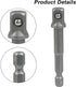 6 Packs 1/4 Inch Impact Grade Socket Adapter Set, 1/4 Hex Shank Square Socket Bit Adapter for Cordless Drills & Screwdrivers...