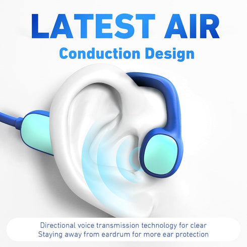Kids Headphones, Bluetooth 5.2 Air Conduction Open Ear Headphones, 85dB Volume Limiting, Stereo Sound with Mic, IPX5 Waterproof, 20H Playtime, Per...