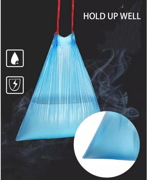 4 Gallon Trash Bag Drawstring Small Clear Trash Bags for Kitchen Bathroom Home Office 80 Count Pack of 5 Blue...