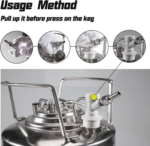 PERA Corny Keg Quick Disconnect Ball Lock Disconnect Set with Stainless Steel Swivel Nut for Home Brewing Beer Keg System (PACK OF 8)...