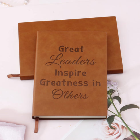Boss Appreciation Gift Mentor Gift Notebook Great Leaders Notebook Leader Supervisor PM Mentor Retirement Gift Coworker Farewell Leather Journal N...