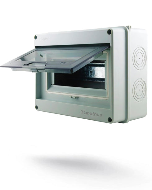 8 Way Circuit Breakers Box Distribution Protection Box with DIN Rail, Transparent Cover ABS Waterproof Breaker Box IP65 for Miniature Circuit Brea...