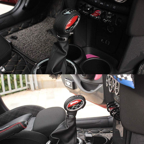 GTINTHEBOX JCW Style ABS Shift Knob Automatic Trans Trim Badge Covers for Mini Cooper/Cooper S Hardtop (F56), Hardtop 4-Door (F55), Convertible (F...
