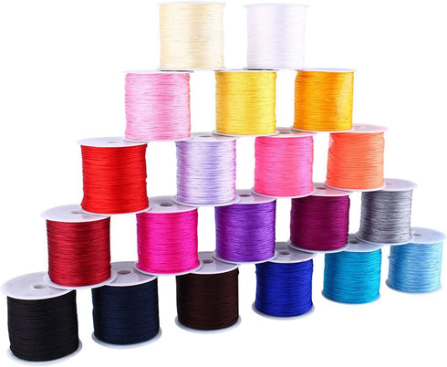 100M x 0.8mm Nylon Chinese Knot Cord Rattail Macrame Shamballa Thread String Beading Thread Chinese Knot Braided (Red)...