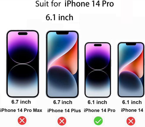2 Pack 360 Degree Anti-glare Privacy Tempered Glass for iPhone 14 Pro Anti-Spy 4 Directions Matte Screen Protector Film 4 Sides Anti-Peeping 6.1 i...