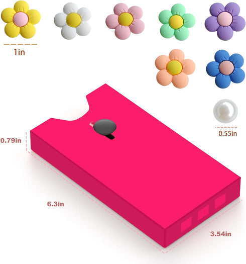 Phone Holder for Bogg Bag, 24 PCS Flower Charms Accessories Inserts Fits for Simple Modern Bag & XL/Original Bogg Bag, Plastic Cell Phone Case Hol...
