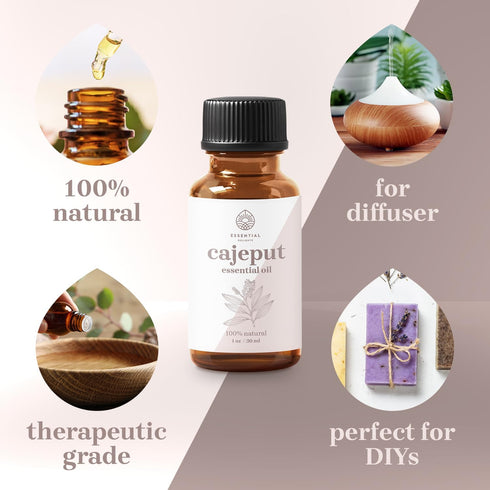 Cajeput Essential Oil - 100% Pure & Certified (1 oz.) | Pure Grade Distilled Cajeput Essential Oil...