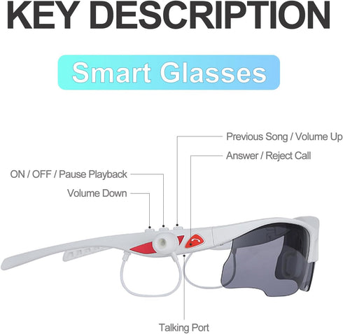 Smart Sport Sunglasses with Unbeatable UV Protection and Wireless Bluetooth 5.0 Perfect Wearable Technology for Outdoor Adventures, Gaming, Hands-...
