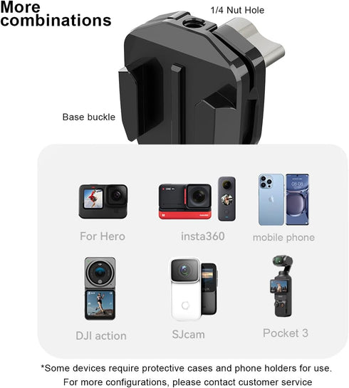 Motorcycle Windshield Clip Mount Quick Release Clip Mount for GoPro Hero 12 11 10 9 8 7, Insta360 X4 X3 X2 X ONE RS R, DJI Osmo Action, Smartphone...