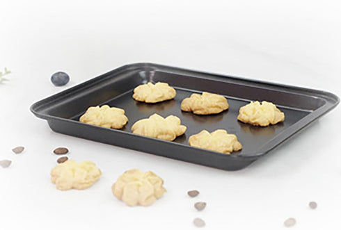 Cookie Baking Sheet, 9.5 Inch x 7 Inch Square Iron Plate with Nonstick Coating for Baking Cookie, Roast Meat, Baking Cake, Bread and other Foods (...