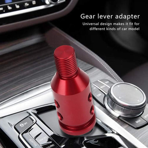 Universal Gear Shift Knob Adapter, Automotive Manual Transmission Non Threaded Shifter Kit Car Aluminum Alloy Racing Replacement Boot Retainer Sti...