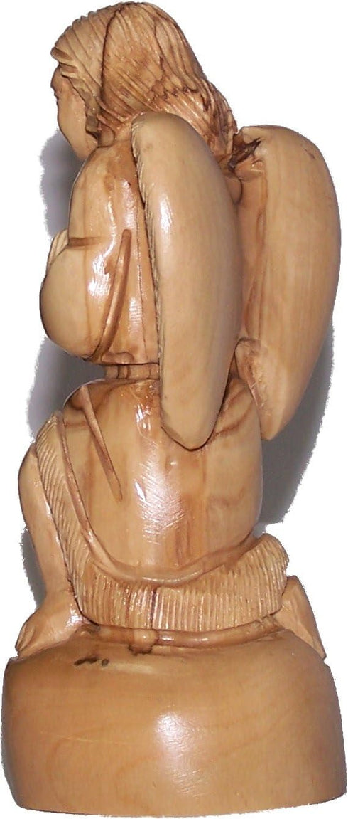 Holy Land Market Small Praying Kneeling Angel - Carved in Olive Wood (13.5cm or 5.4 Inches)...