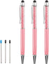 Bling Ballpoint Pens Crystal Diamond Pen Capacitive Touch Screen Stylus with Replacement Refills Rubber Tips for iPhone iPad Kindle Touchscreen De...