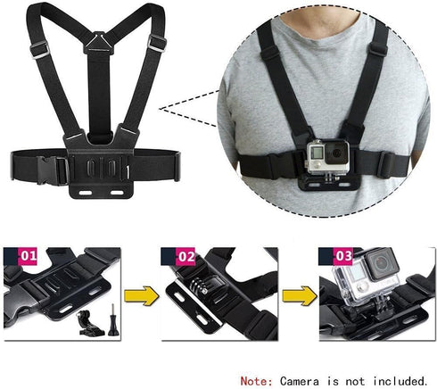 ACUVAR Chest Mount Strap Harness Chesty Body Mount Compatible with GoPro Hero 12, 11, 10, 9, 8, 7, 6, 5, 4, Session, 3+, 3, 2, 1, Max, Hero (2018)...