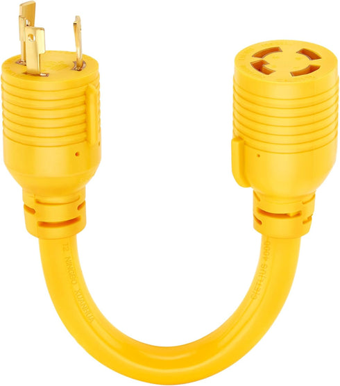 Kohree NEMA L5-30P to L14-30R Adapter Cord, 3 Prong to 4 Prong Generator Adapter, STW 10 AWG 12", 30 Amp L5-30P Male Generator to L14-30R Transfer...
