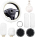 9 Pieces Fluffy Steering Wheel Covers Set, YSLSLOO Furry Steering Wheel Cover for Women Fashion Steering Wheel Cover Soft Steering Wheel Protector...