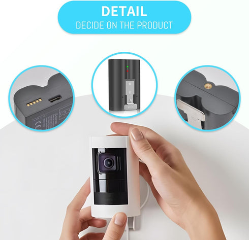 1 Pack Rechargeable V4 Battery 3.65V for Ring-Doorbell Camera 1/2/3/4 /USB Charging Station,Stick Up Cam Battery (2nd & 3rd Gen),4 Camera,Stick Up...