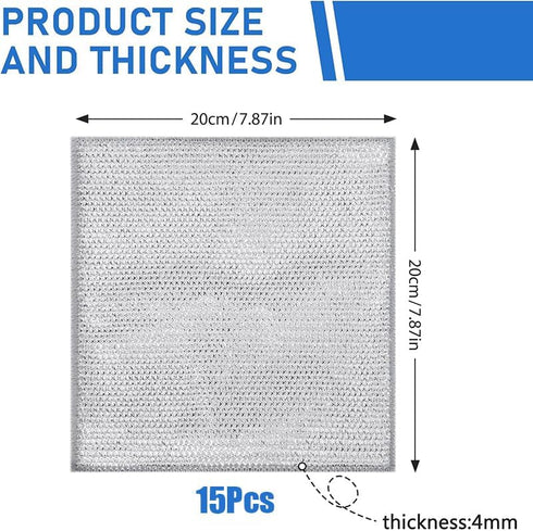 15 Pcs Multipurpose Wire Dishwashing Rags for Wet and Dry, 2024 New Non Scratch Wire Dishcloth, Microfiber Dish Rags Scrubbing Pads, Reusable Meta...