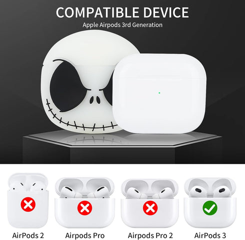 Compatible with Apple AirPods 3rd Generation Case Cover with Cleaner Kit and Cute Panda Keychain, Glow in The Dark Airpods 3 Case 3D Funny Anime C...