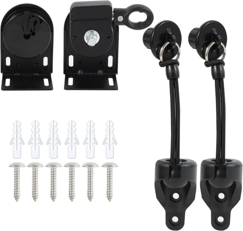 Lifepefe Bunge kit+cordless bracket+new end cover, universal replacement mounting bracket kit for outdoor/indoor sun blind (Black)...