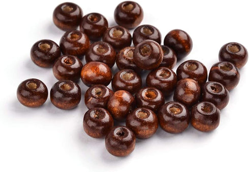 Craftdady 300Pcs 10mm Natural Round Wood Beads Brown Rondelle Ball Wooden Loose Spacer Beads for Jewelry Craft Making Hole: 3mm...