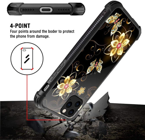 DJSOK Compatible with iPhone 12 Pro Max Case?Design Pattern Back Bumper Anti Scratch Reinforced Corners Soft TPU Caver,Cases for Men Women-Golden ...