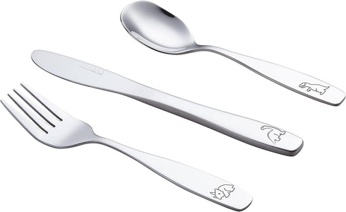 Exzact Kids Flatware 6 Pieces Stainless Steel Children Silverware 2 x Forks, 2 x Knives, 2 x Spoons,Toddler Utensils, Dishwasher Safe, 24 Months+ ...