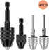 Keyless Drill Chuck Kits, 4pcs Small Drill Chuck Change Adapter W/ 1/4, 1/8, 1/16 Inch Hex and Round Shanks, Electric Drill Conversion Chuck Set P...