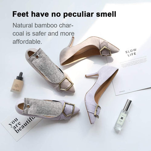 4 Packs Shoe Deodorizer Bags, Fonday Bamboo Charcoal Odor Eliminator(75g each), Activated Charcoal Air Purifying Bags Odor Absorber for Gym Bag, C...