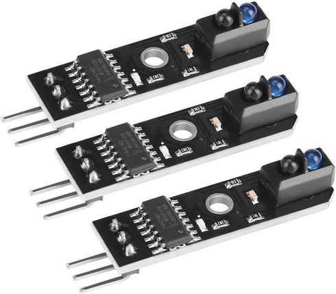 Infrared Tracking Sensor Module 1-Channel Infrared Reflection Tracking Sensor Module Obstacle Avoidance Smart Car Black/White Line Detection 3 Pcs...