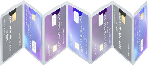 Plastic Wallet Insert for Credit Card Set of 2, Men Wallets Accordion Style Card Picture Holder (Accordion 7 Page)...