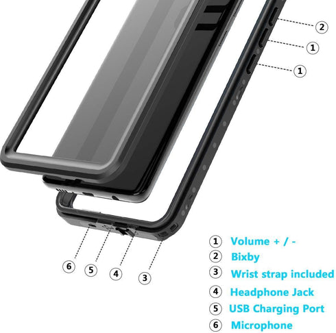 for Samsung Galaxy S10 Plus Case, Waterproof Case Built-in Screen Protector, IP68 Certified Full Sealed Underwater Protective, Shockproof, Snowpro...