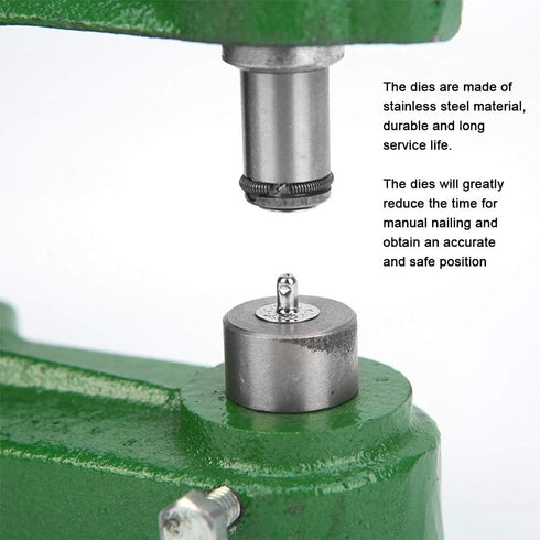 Snap Button Die 4pcs Silver Stainless Steel Hand Pressing Machine Parts Replacement Kits for Hand Press Machine, Fixing and Fastening Baby Clothes...