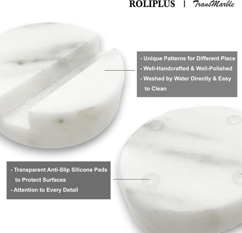 Luxury Marble Cell Phone Stand Holder for Popular Smartphones (1 Pcs) - Real Solid Marble Mobile Phone Stands as Office Desk or Kitchen Countertop...