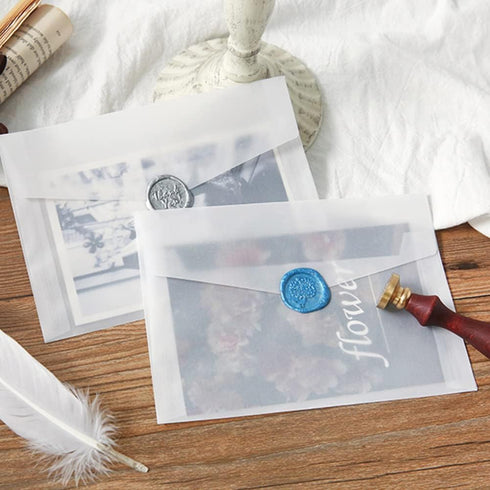 30Pack White A7 Envelopes Invitation Envelopes Glassine Paper Envelopes 5x7 Invitation Envelopes Vellum Envelopes Greeting Card Envelopes Mini Fil...