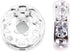 100Pcs Rondelle Spacer Beads 8mm Silver Plated Round Crystal Charms Czech Rhinestone Spacer Loose Beads for Jewelry Making Supplies Bracelet Neckl...