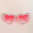 Birthday Glasses for Women, Birthday Queen Sunglasses Pink Heart Shaped Shiny Bling Diamond Pearl Sunglasses for Girl Happy Birthday Party Gift Su...