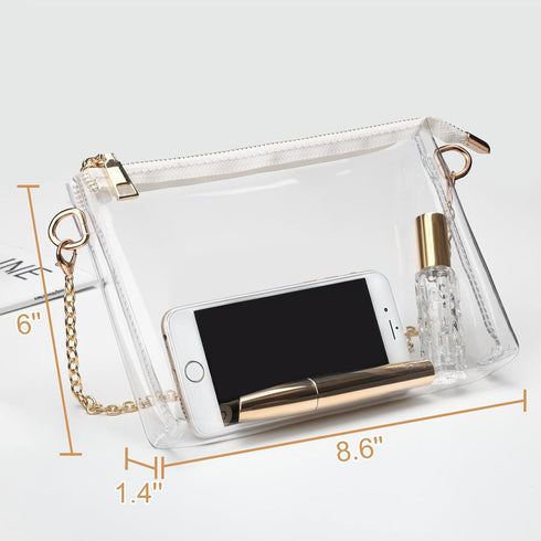 Clear Purse for Women Stadium Approved, Small Clear Crossbody Bag with Zipper, Clear Stadium Bag for Concerts Sports...
