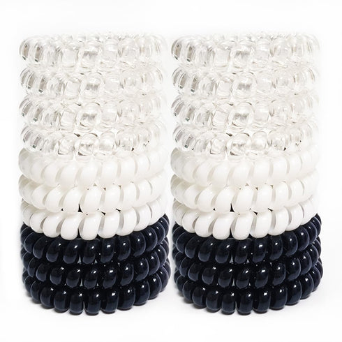 Spiral Hair Ties 20 Pieces No Crease Coil Hair Ties Traceless Phone Cord Hair Ties Waterproof Elastics Hair Bands No Damage Hair Scrunchies Ponyta...