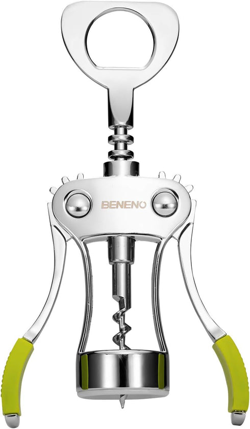 Beneno Wine Opener, Zinc Alloy Premium Wing Corkscrew with Multifunctional Bottles Opener, Sharp Wine Corkscrew with Ergonomic Non-Slip Wing Handl...